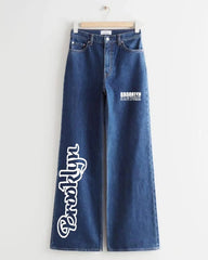DARK BLYE BROOKLYN WIDE LEG JEANS