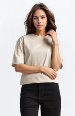BEIGE HALF SLEEVES TSHIRT