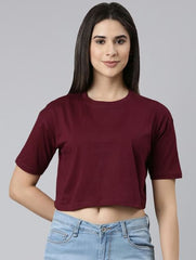 MAROON CROP TSHIRT