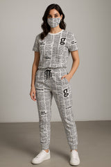 NEWSPAPER TRACKSUIT WITH MASK