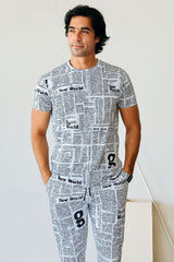 NEWSPAPER TRACKSUIT WITH MASK