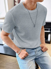 GREY WAFFLE KNIT TSHIRT