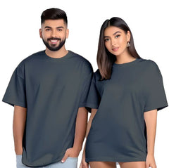 STEEL GREY OVERSIZED COUPLE TSHIRTS