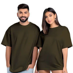 OLIVE GREEN OVERSIZED COUPLE TSHIRTS