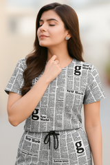 NEWSPAPER TRACKSUIT WITH MASK