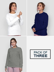 PACK OF 3 FULL SLEEVES ( ROYAL BLUE-STEEL GREY-WHITE)