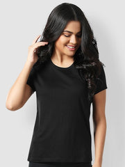 BLACK HALF SLEEVES TSHIRT