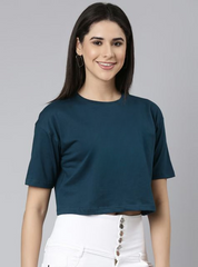 PETROLEUM BLUE CROP TSHIRT