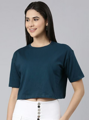 PETROLEUM BLUE CROP TSHIRT