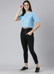 SKY BLUE CROP TSHIRT