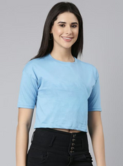 SKY BLUE CROP TSHIRT