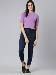 LILAC CROP TSHIRT