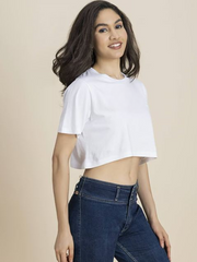 WHITE CROP TSHIRT