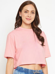 BABY PINK CROP TSHIRT