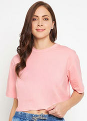 BABY PINK CROP TSHIRT