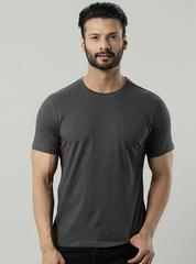 CHARCOAL GREY HALF SLEEVES TSHIRT