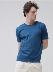 PETROLEUM BLUE HALF SLEEVES TSHIRT