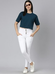 PETROLEUM BLUE CROP TSHIRT