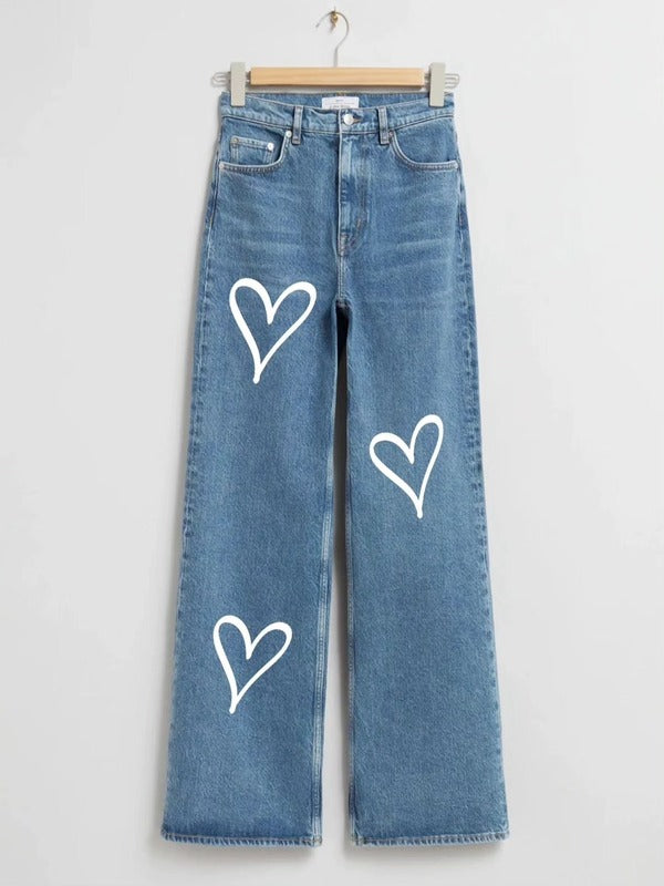 BLUE HEART WIDE LEG JEANS