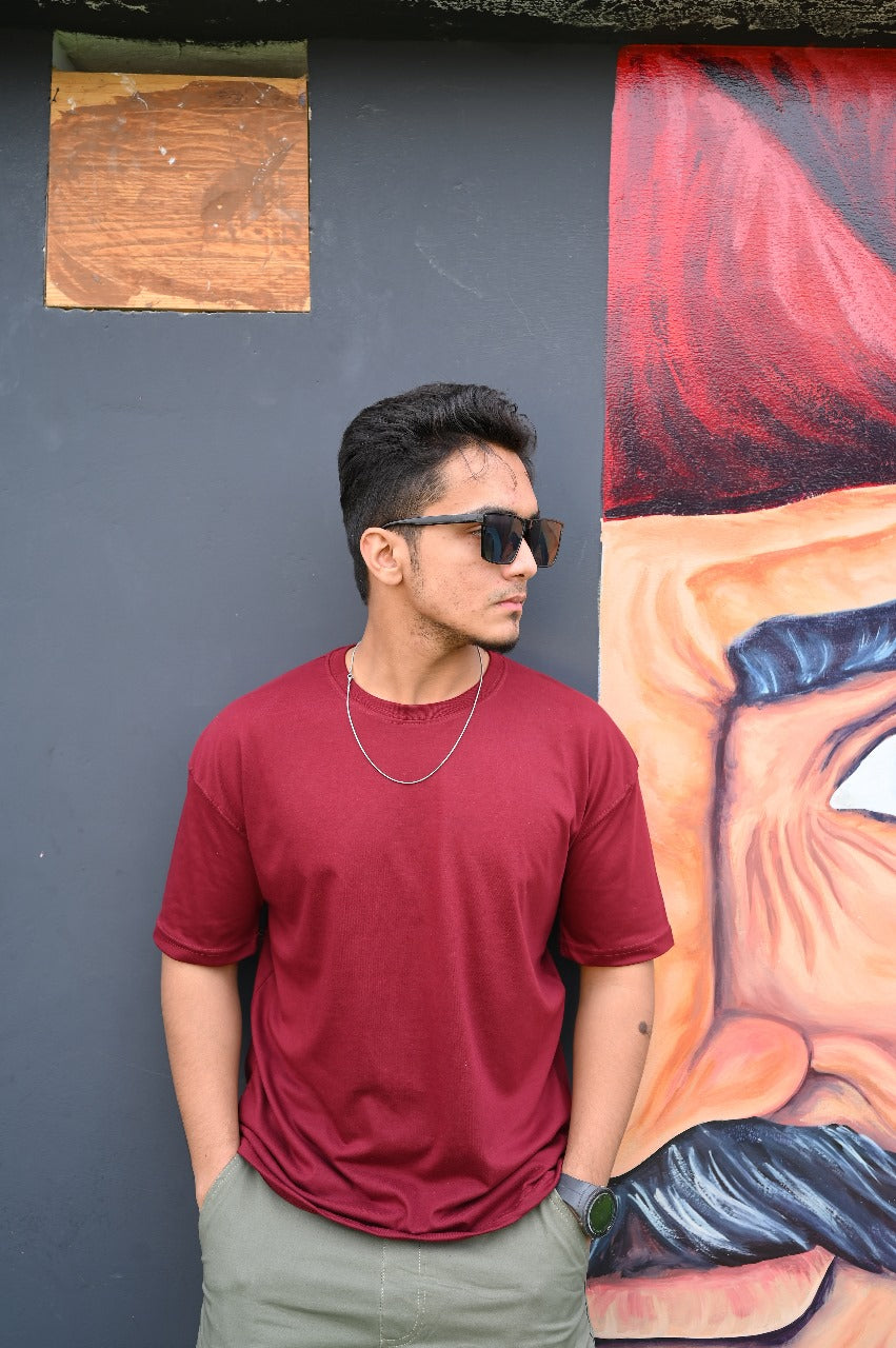 MAROON OVERSIZED TSHIRT