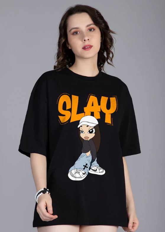 SLAY OVERSIZED BLACK TSHIRT