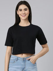 BLACK CROP TSHIRT