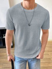 GREY WAFFLE KNIT TSHIRT