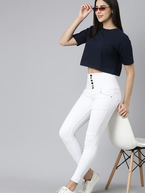 NAVY BLUE CROP TSHIRT