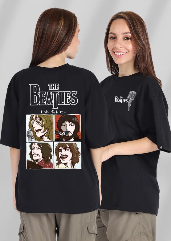 BLACK THE BEATLES OVERSIZED TSHIRT