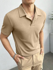 SKIN POLO WAFFLE KNIT TSHIRT