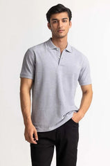 HEATHER GREY POLO TSHIRT