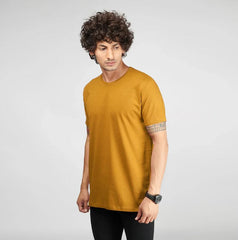 MUSTARD YELLOW HALF SLEEVES TSHIRT