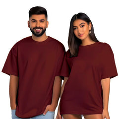 MAROON OVERSIZED COUPLE TSHIRTS