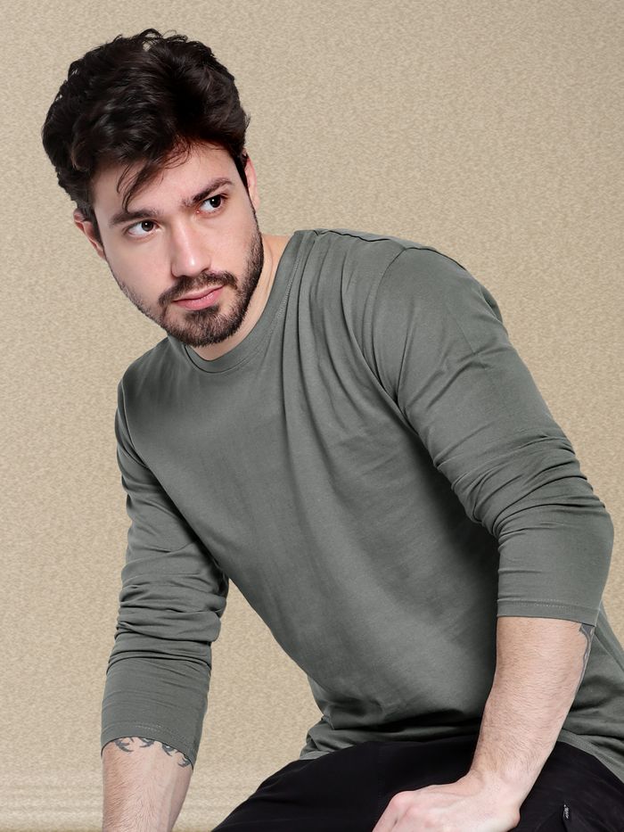 STEEL GREY FULL SLEEVES TSHIRT