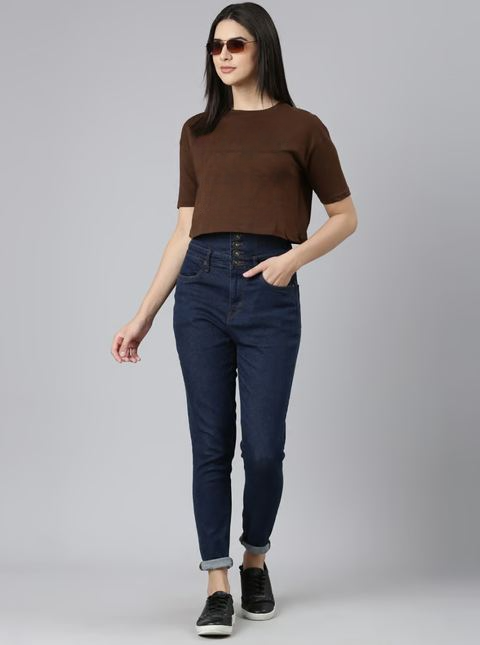 BROWN CROP TSHIRT