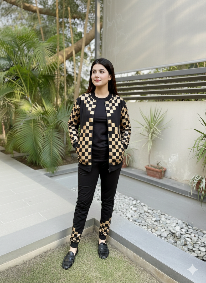 GOLDEN CHECK TRACKSUIT