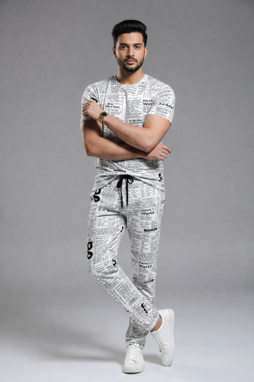 NEWSPAPER TRACKSUIT WITH MASK